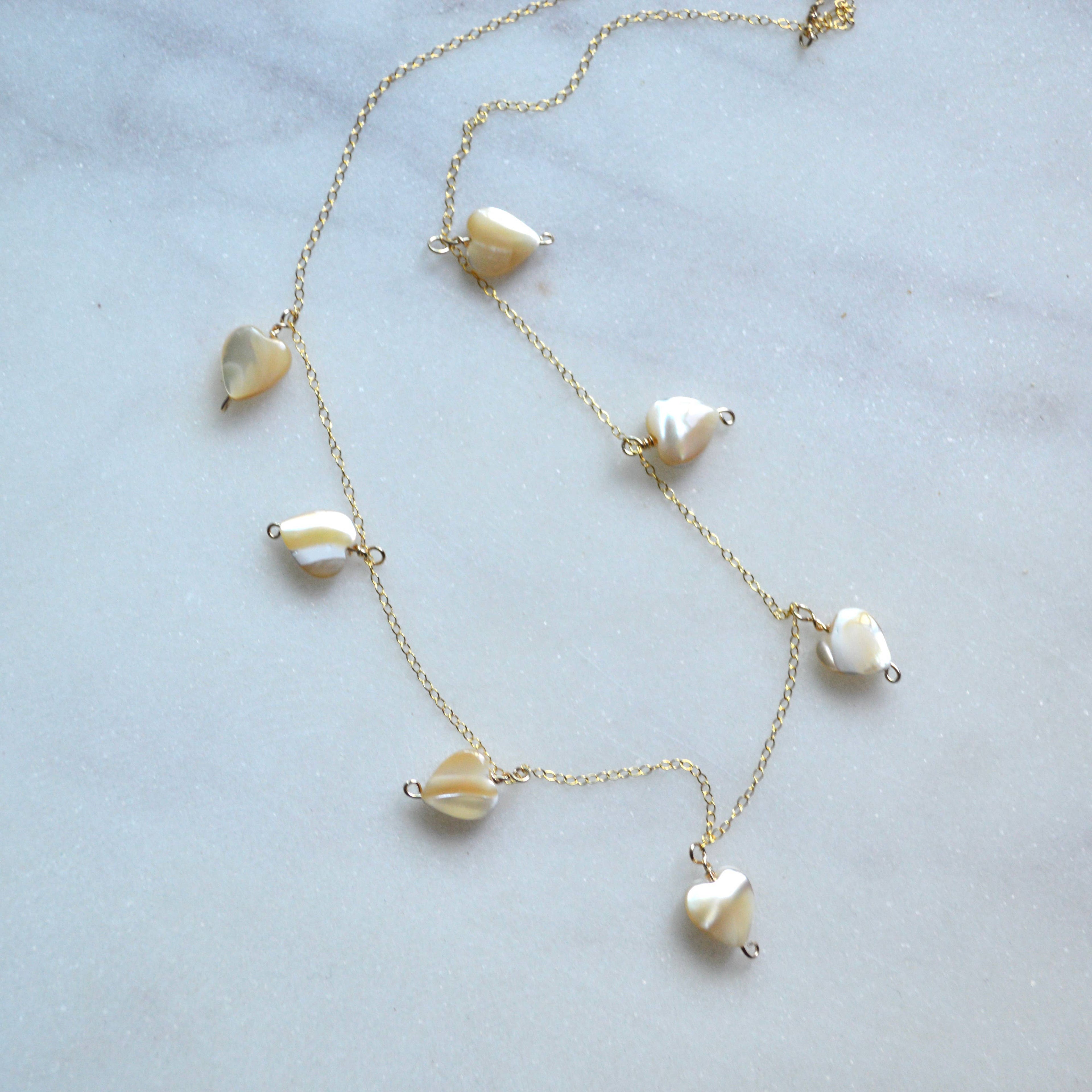 Mother of Pearl Heart Necklace