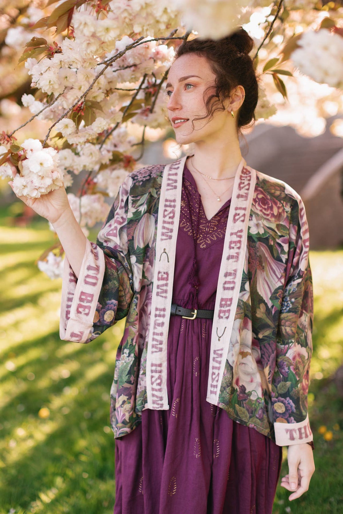 Make A Wish Pixie Duster Cropped Kimono w Wishbone Dandelion