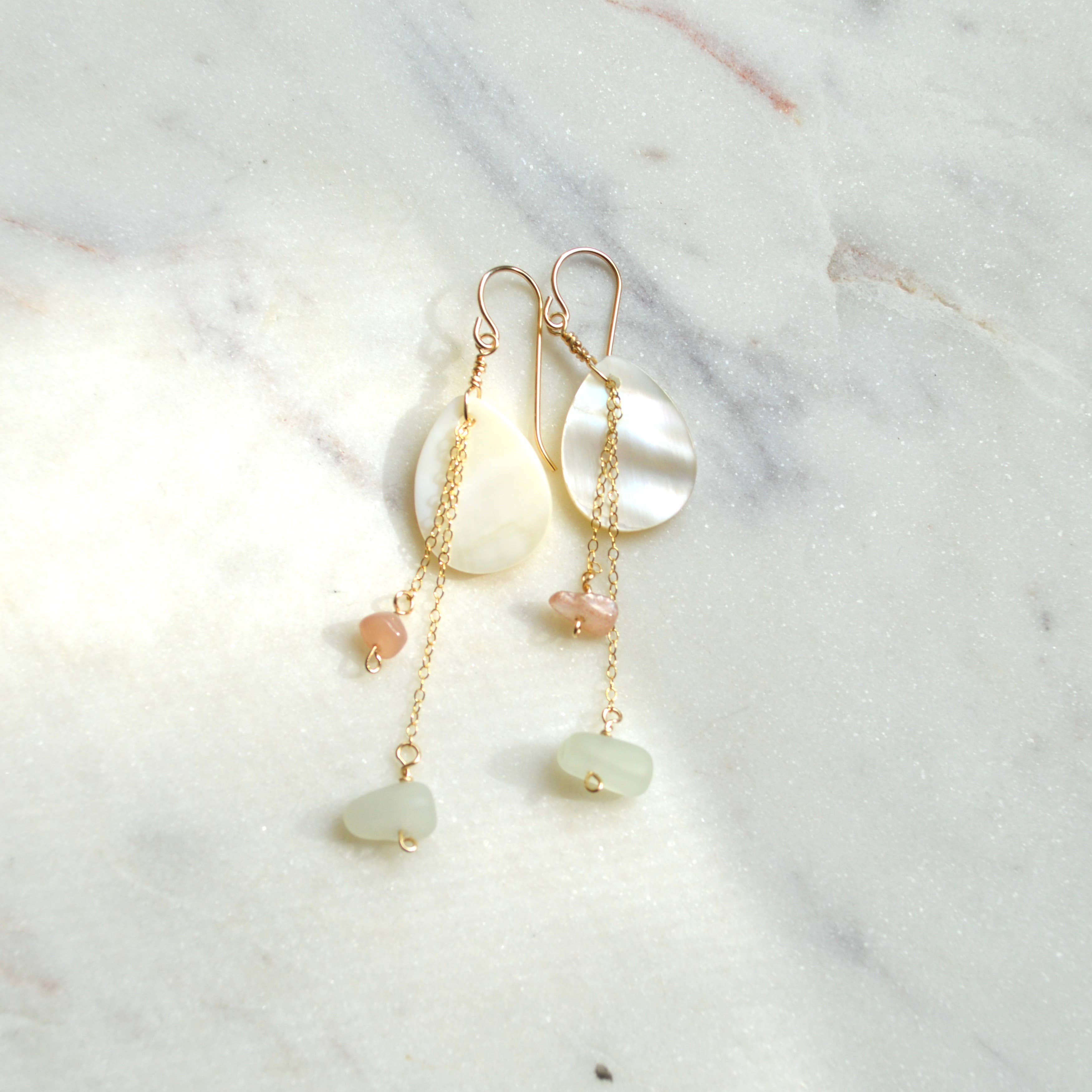 Mother of Pearl & Moonstone Teardrop
