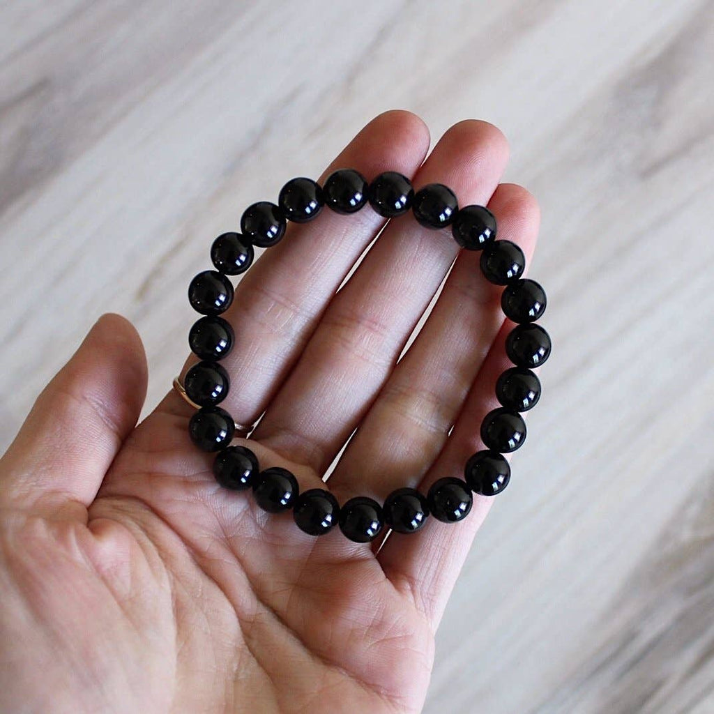 Black Obsidian Bracelet 4mm/6mm/8mm - Crystals & Stones