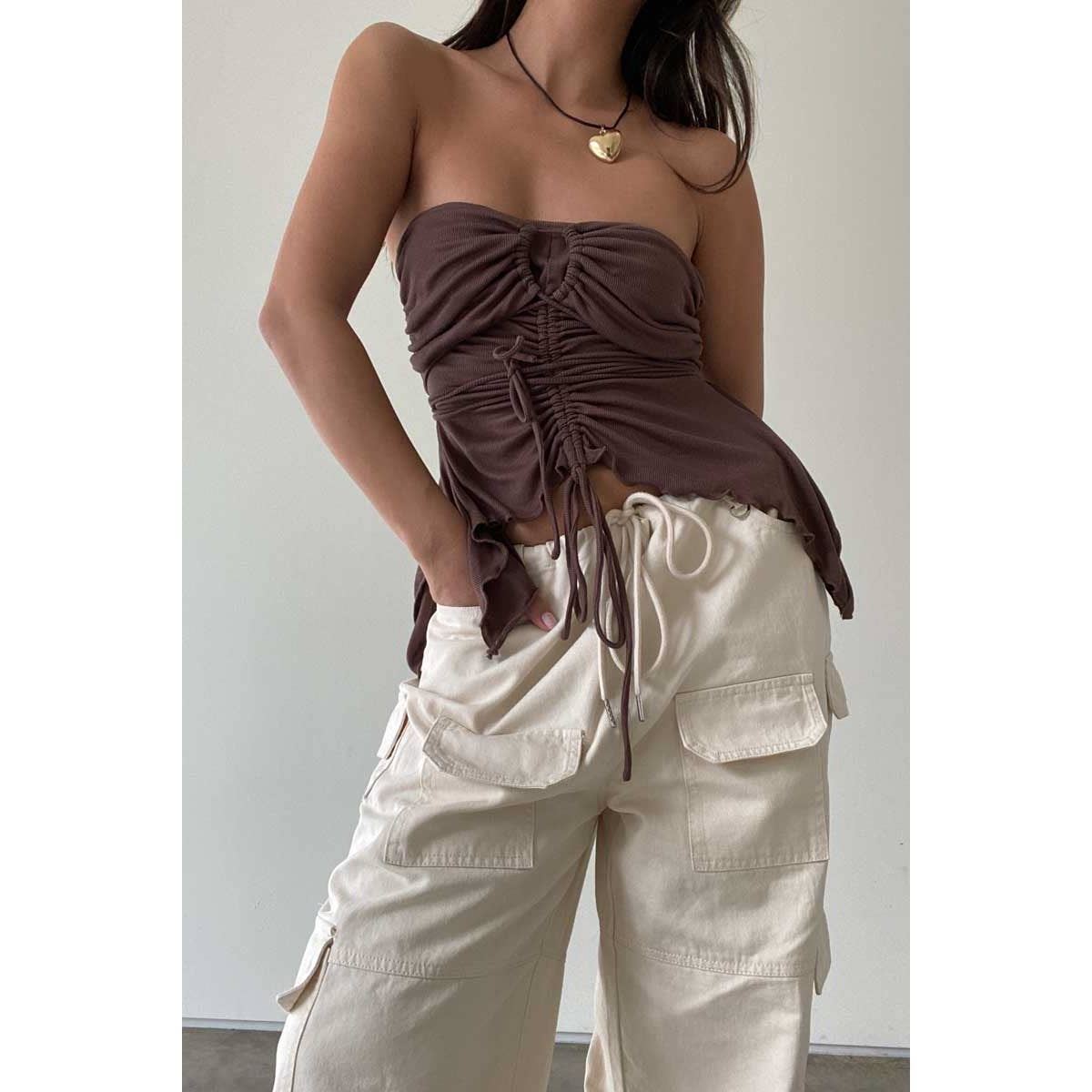 Multi Tie Top with Asymmetric Hemline