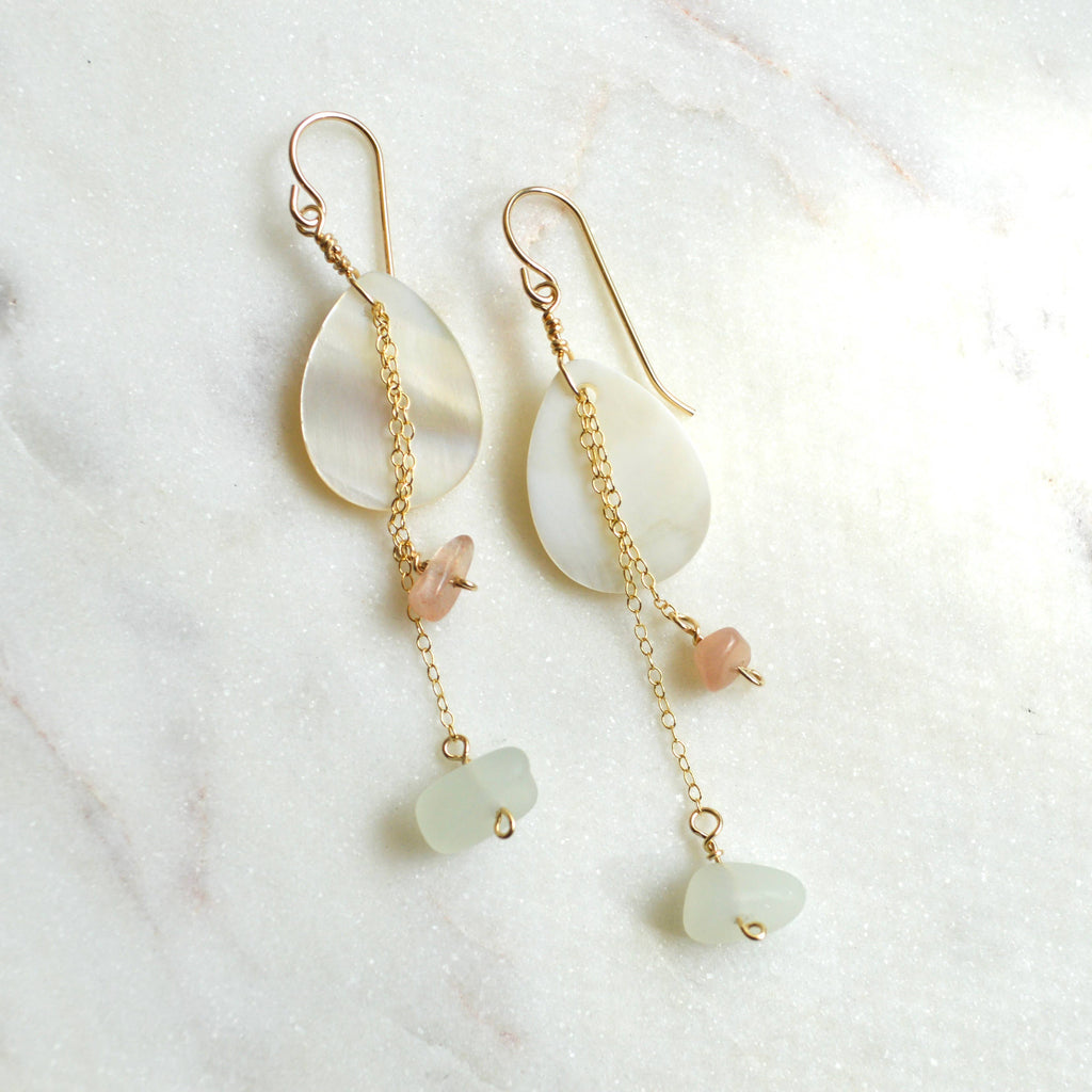 Mother of Pearl & Moonstone Teardrop