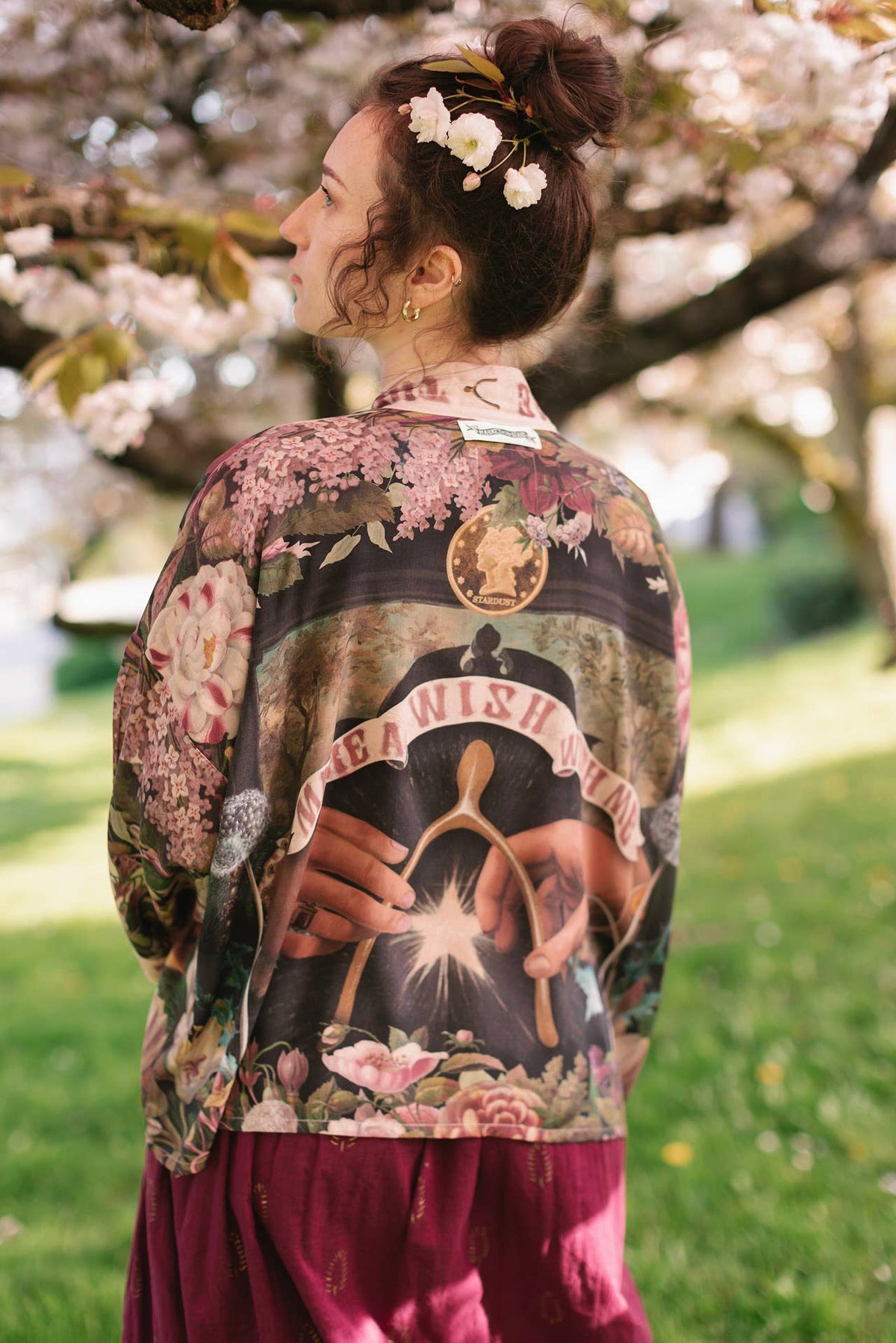 Make A Wish Pixie Duster Cropped Kimono w Wishbone Dandelion