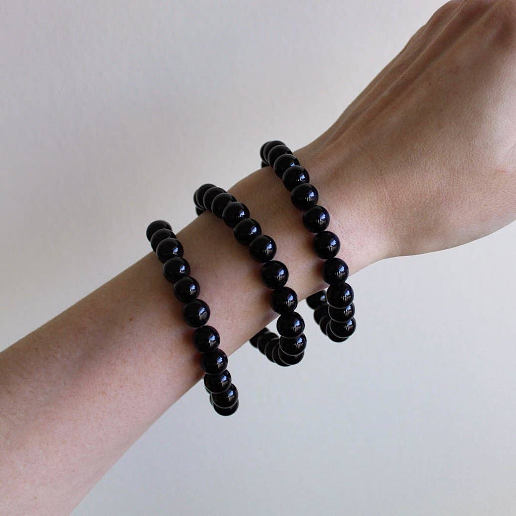 Black Obsidian Bracelet 4mm/6mm/8mm - Crystals & Stones