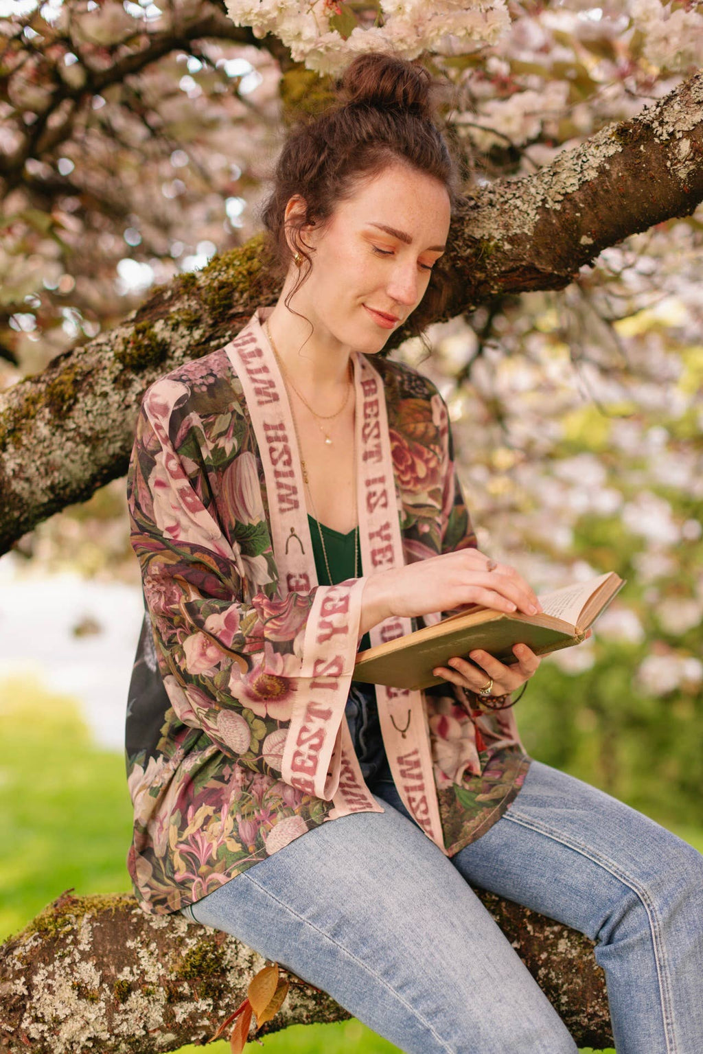 Make A Wish Pixie Duster Cropped Kimono w Wishbone Dandelion