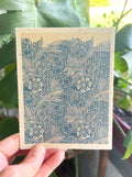 Botanical Art Plantable Greeting Card MOR2 on handmade seed paper — William Morris intricate botanical pattern