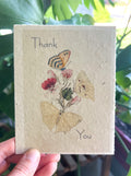 Botanical Art Plantable Thank You Greeting Card TY6 on handmade seed paper — Mary Vaux Walcott botanical watercolor