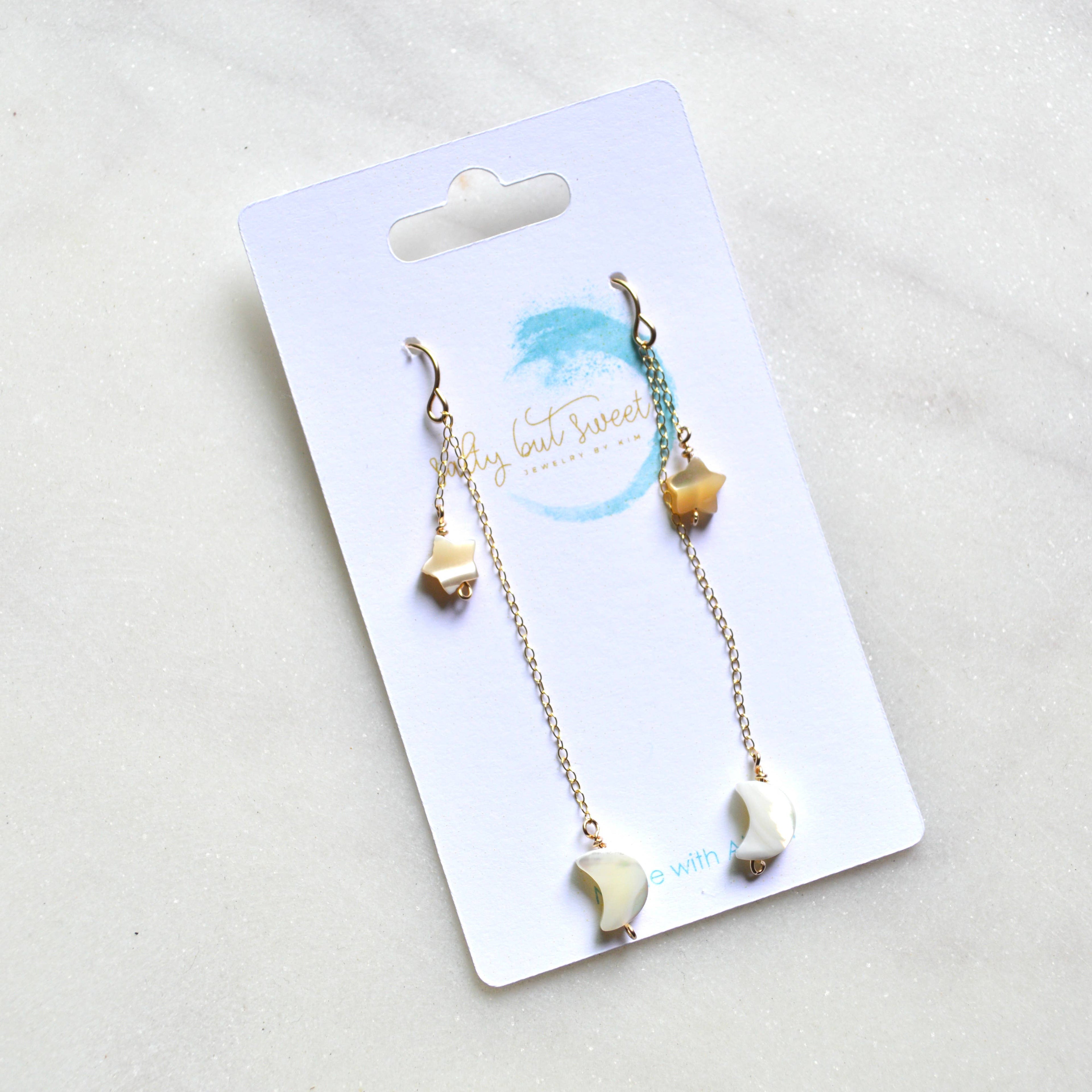 Mini Moon and Star Earrings