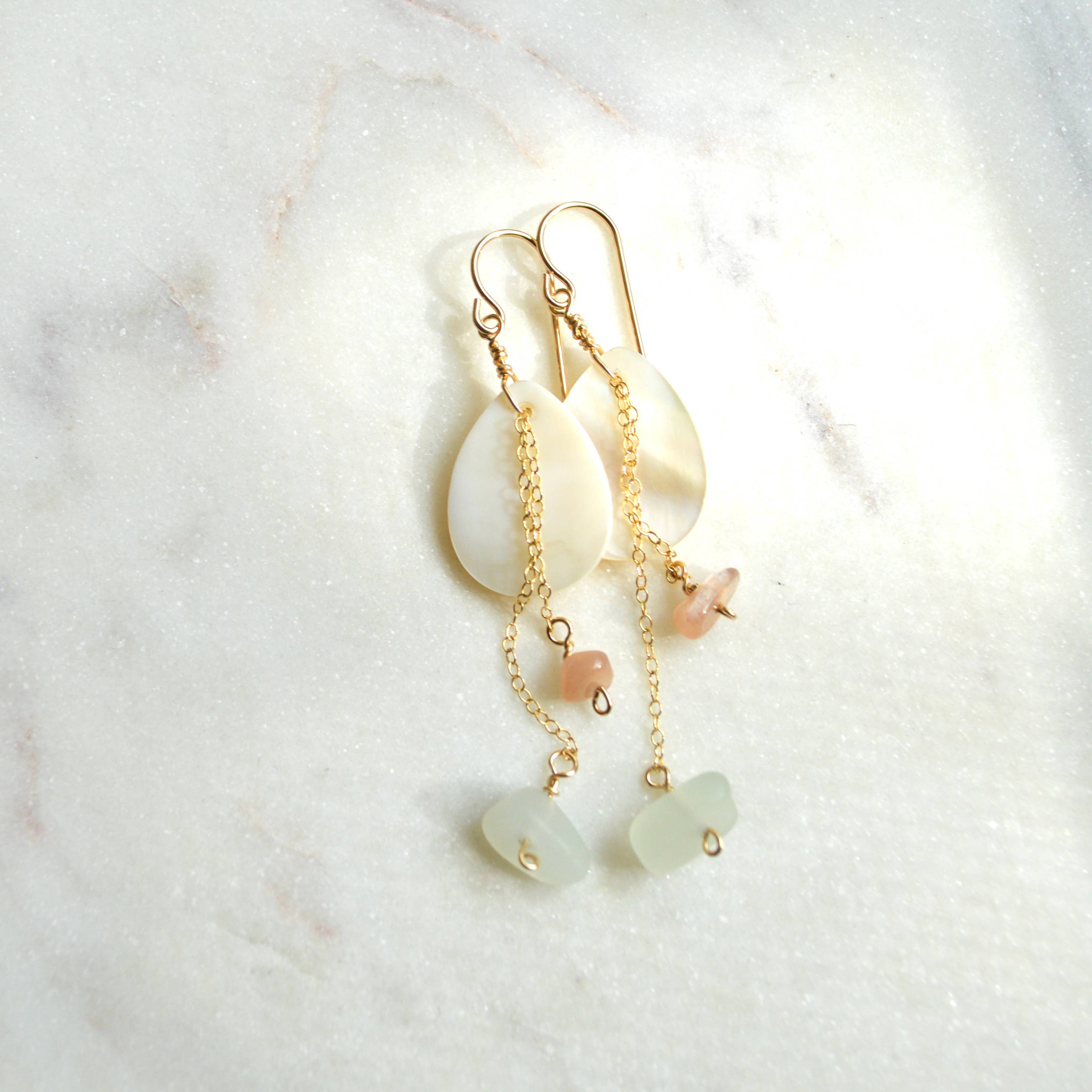 Mother of Pearl & Moonstone Teardrop