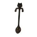 Cat Hanging 4.5"L Tea Spoon Black