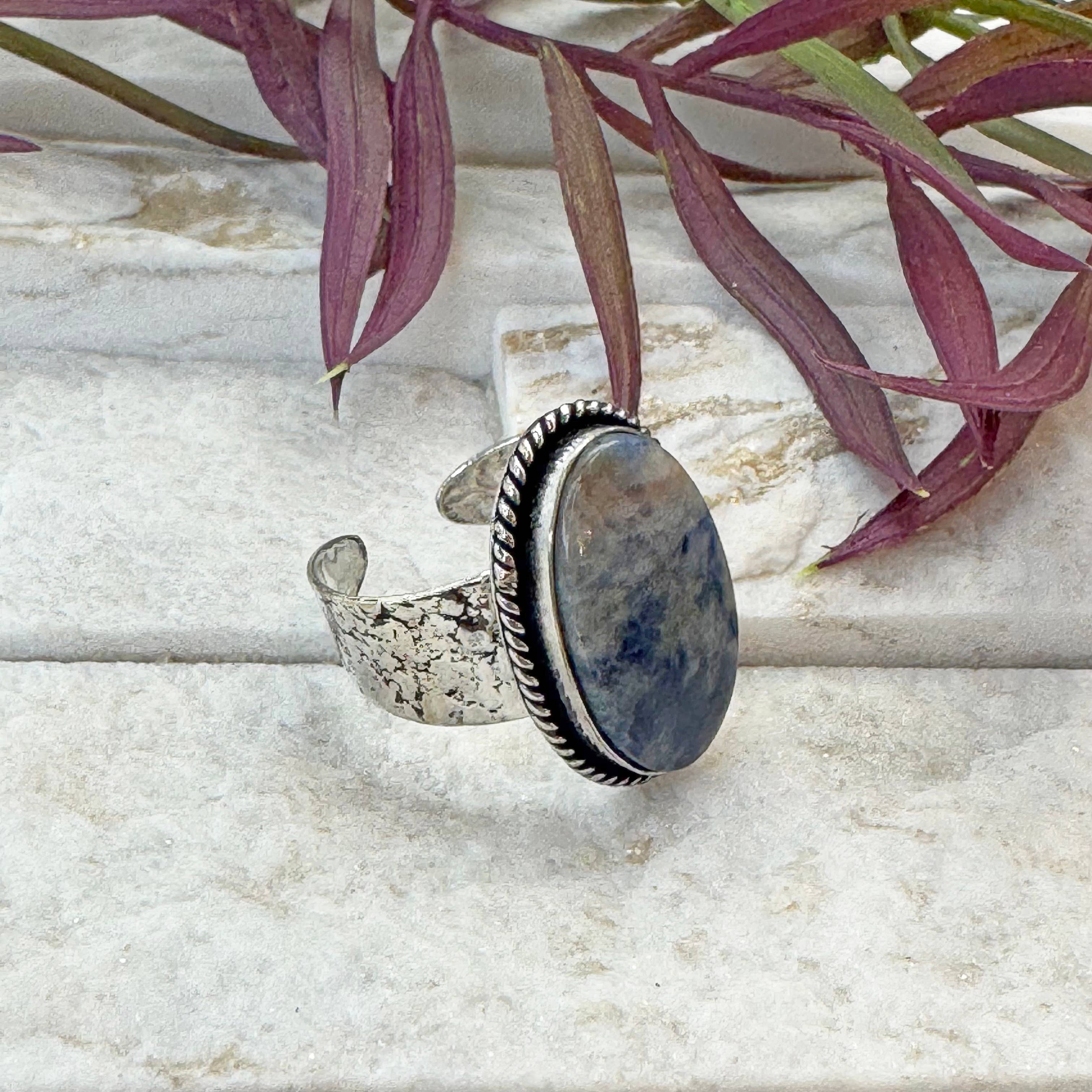 Handcrafted Semiprecious Stone Ring - Lapis