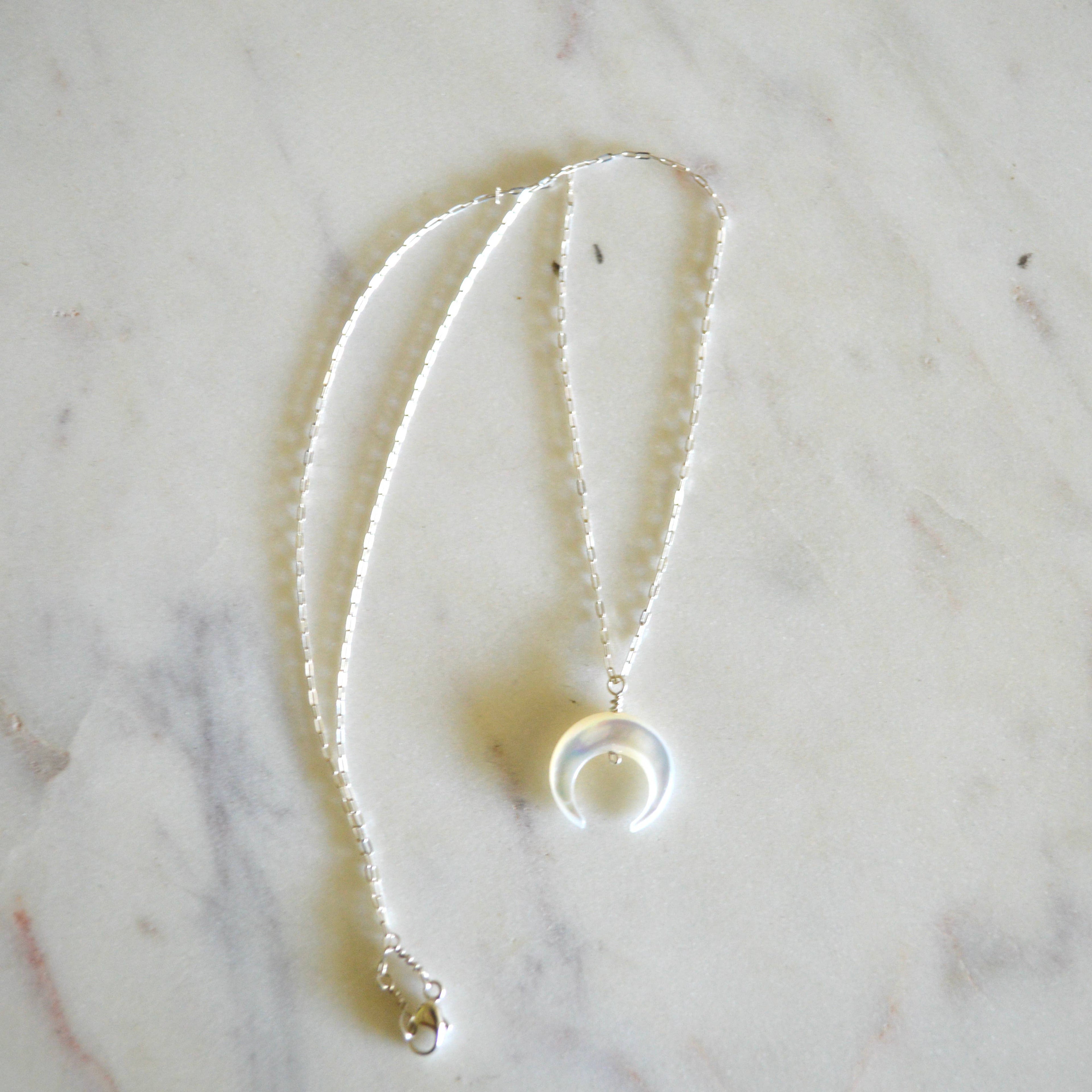 Mother of Pearl Crescent Necklace