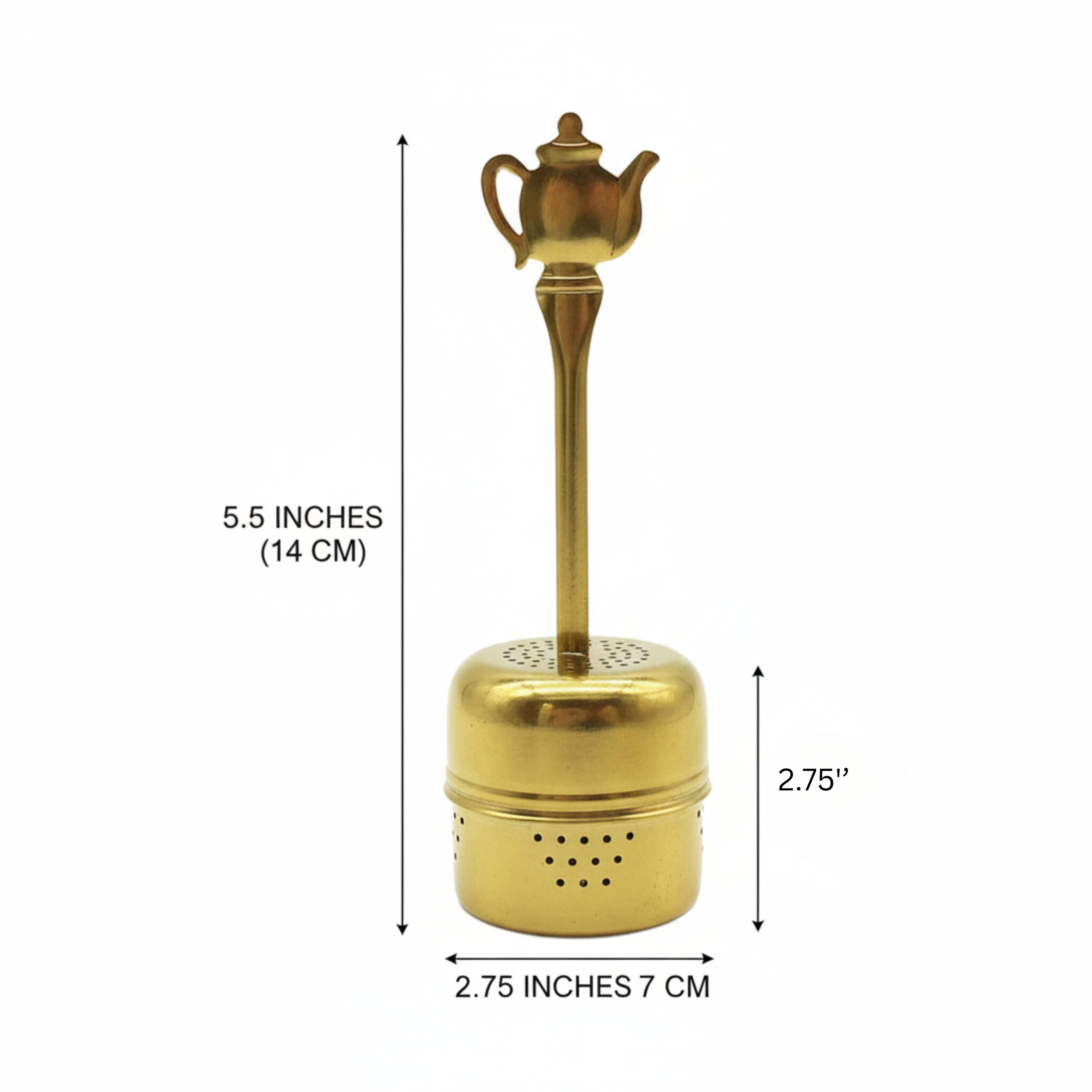 Gold Colored Stainless Steel Teapot Tea Infuser