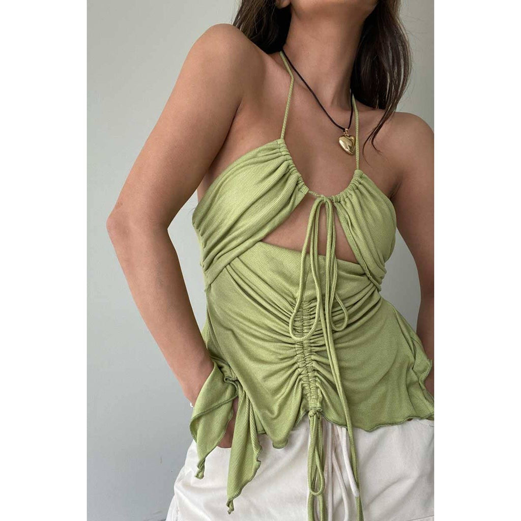 Multi Tie Top with Asymmetric Hemline