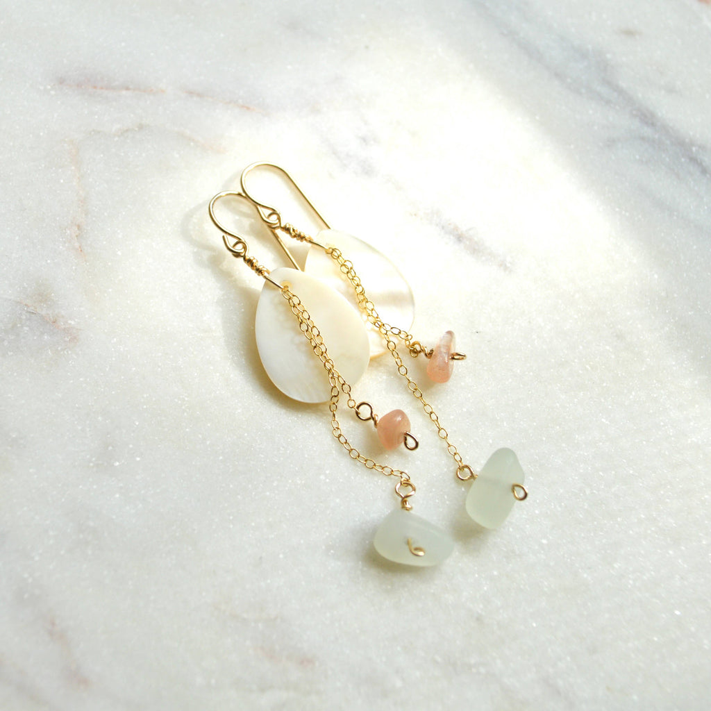 Mother of Pearl & Moonstone Teardrop