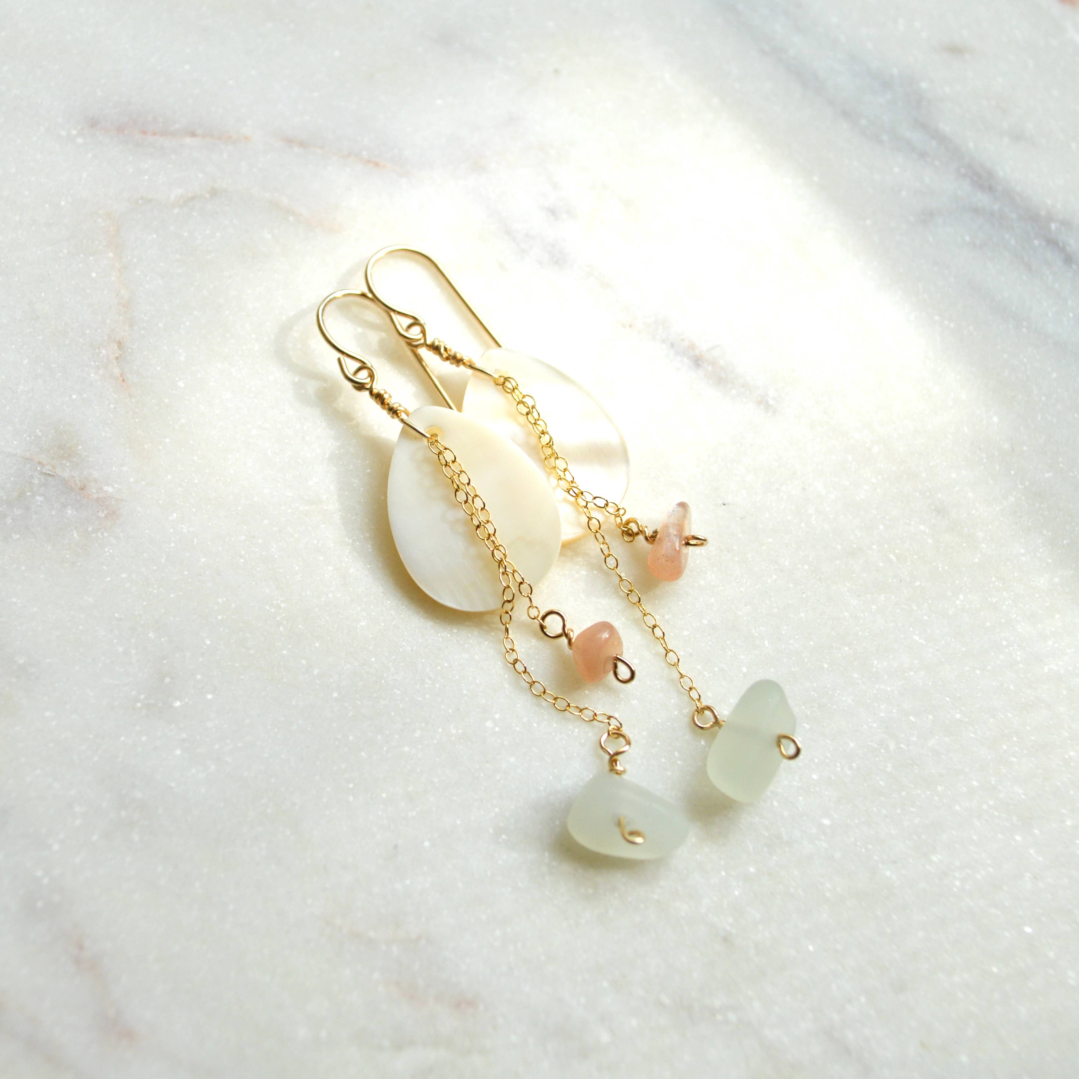 Mother of Pearl & Moonstone Teardrop