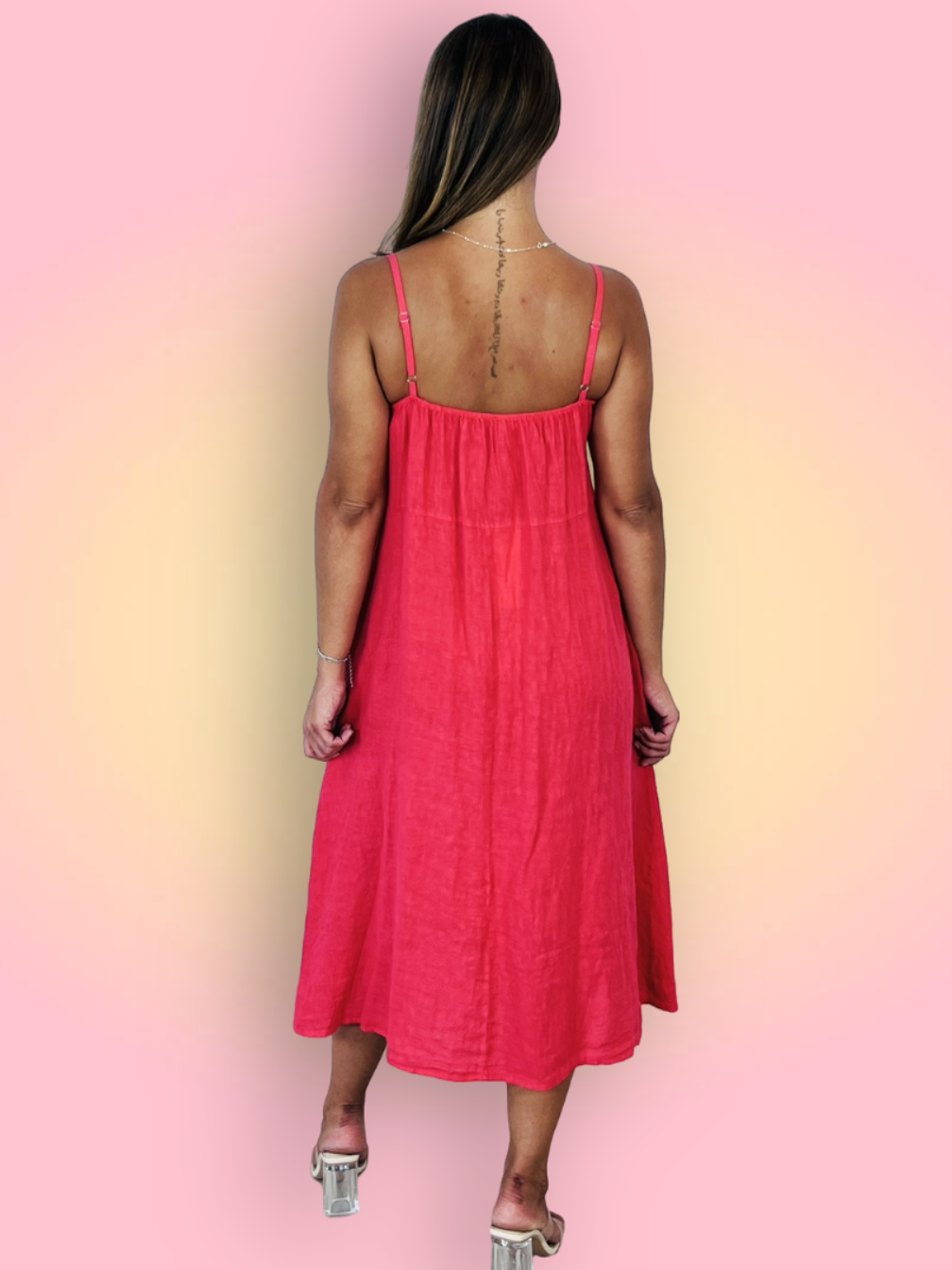 Ref-33195 STRAPPY DRESS 100% LINEN