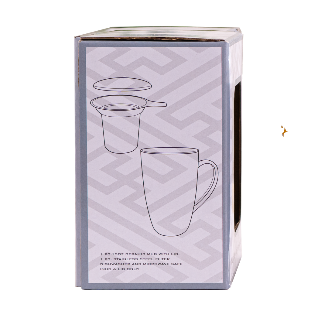 Moon Rabbit Design 15oz Tea Mugs with Lid and Infuser
