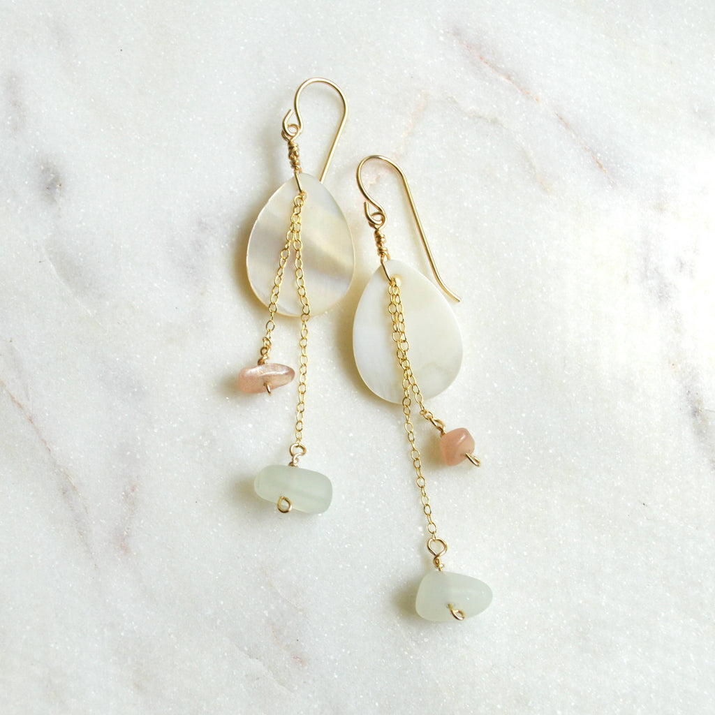 Mother of Pearl & Moonstone Teardrop