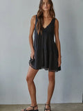 V-Neck Sleeveless Mini Dress