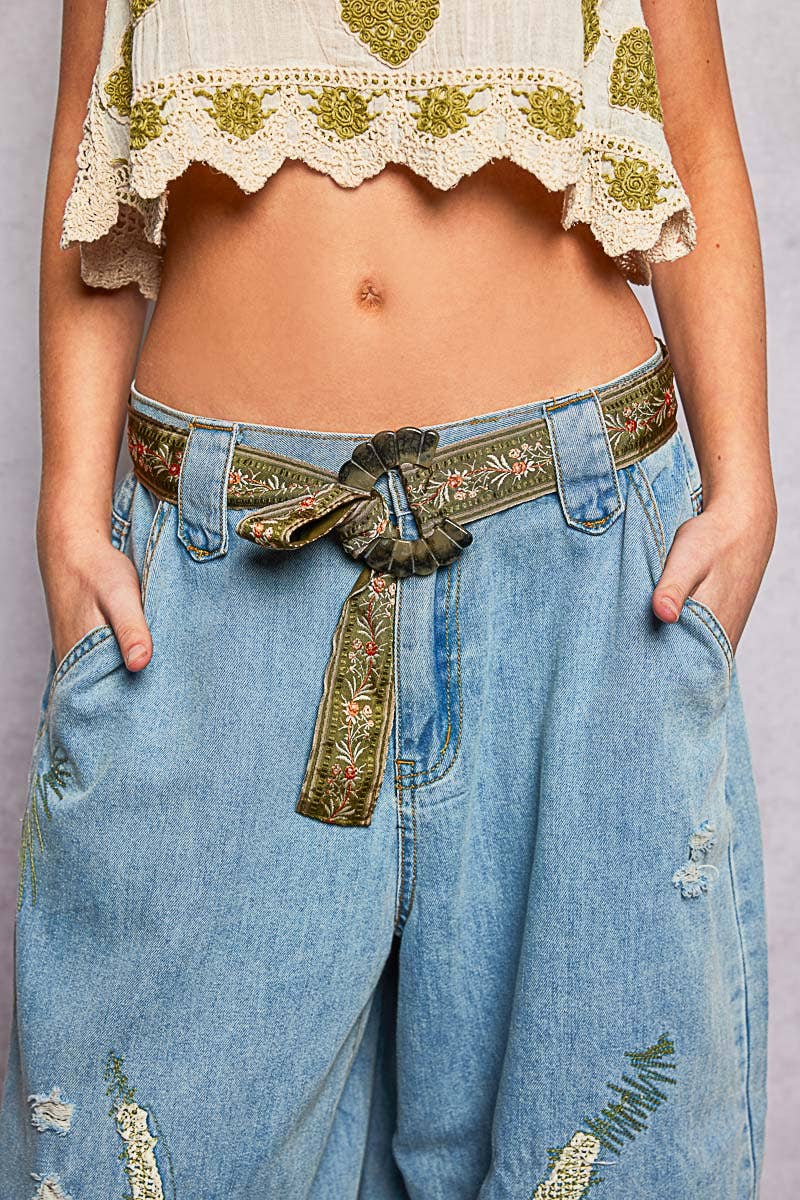 Embroidered Floral Pattern BELT195