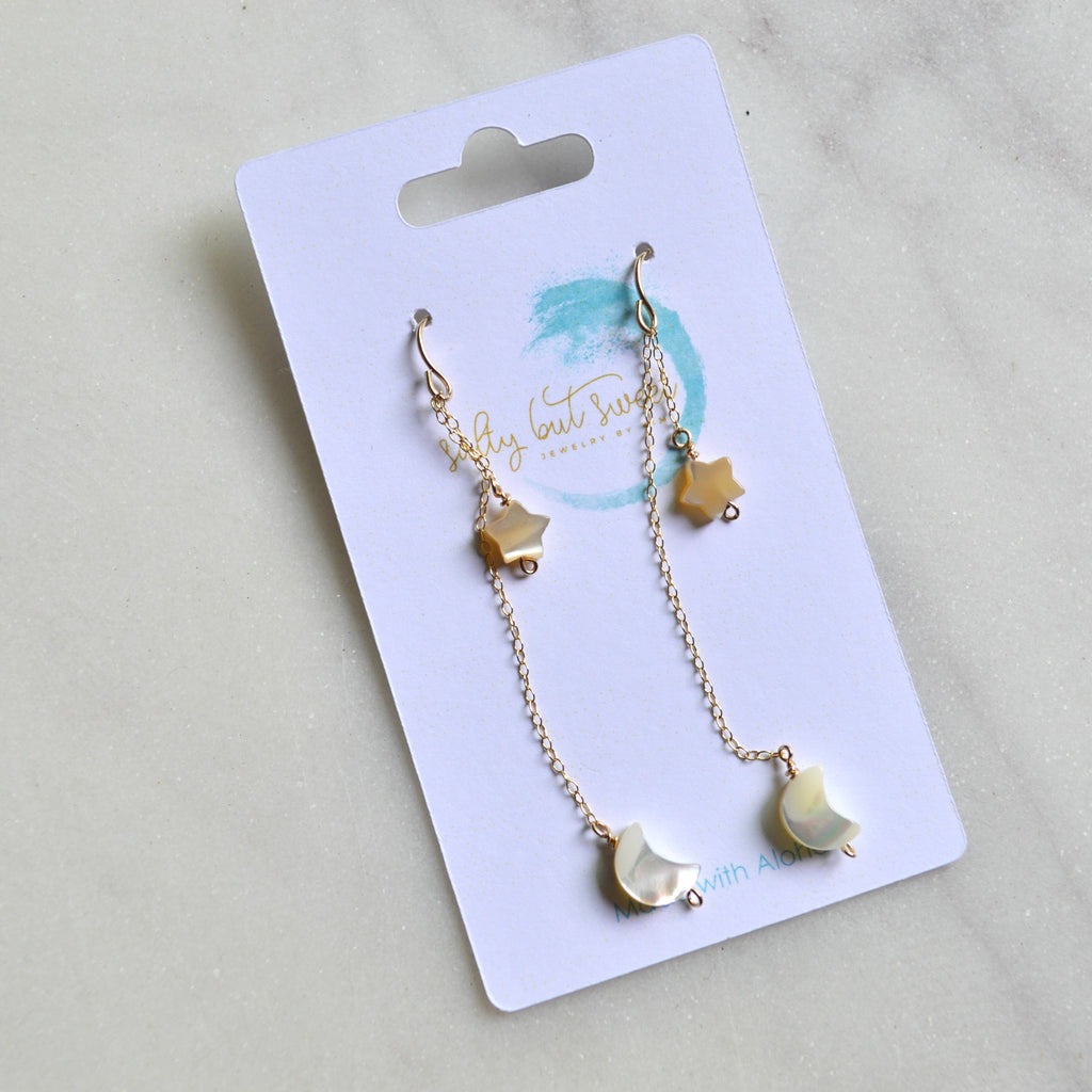 Mini Moon and Star Earrings