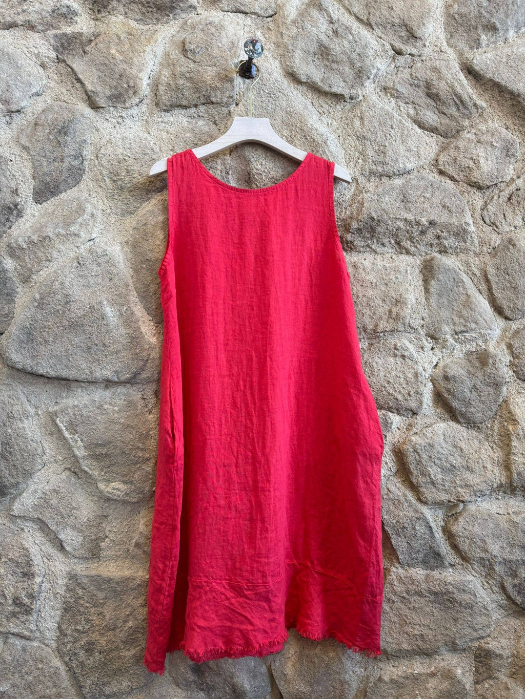 Ref-72322 FRINGED DRESS 100% LINEN