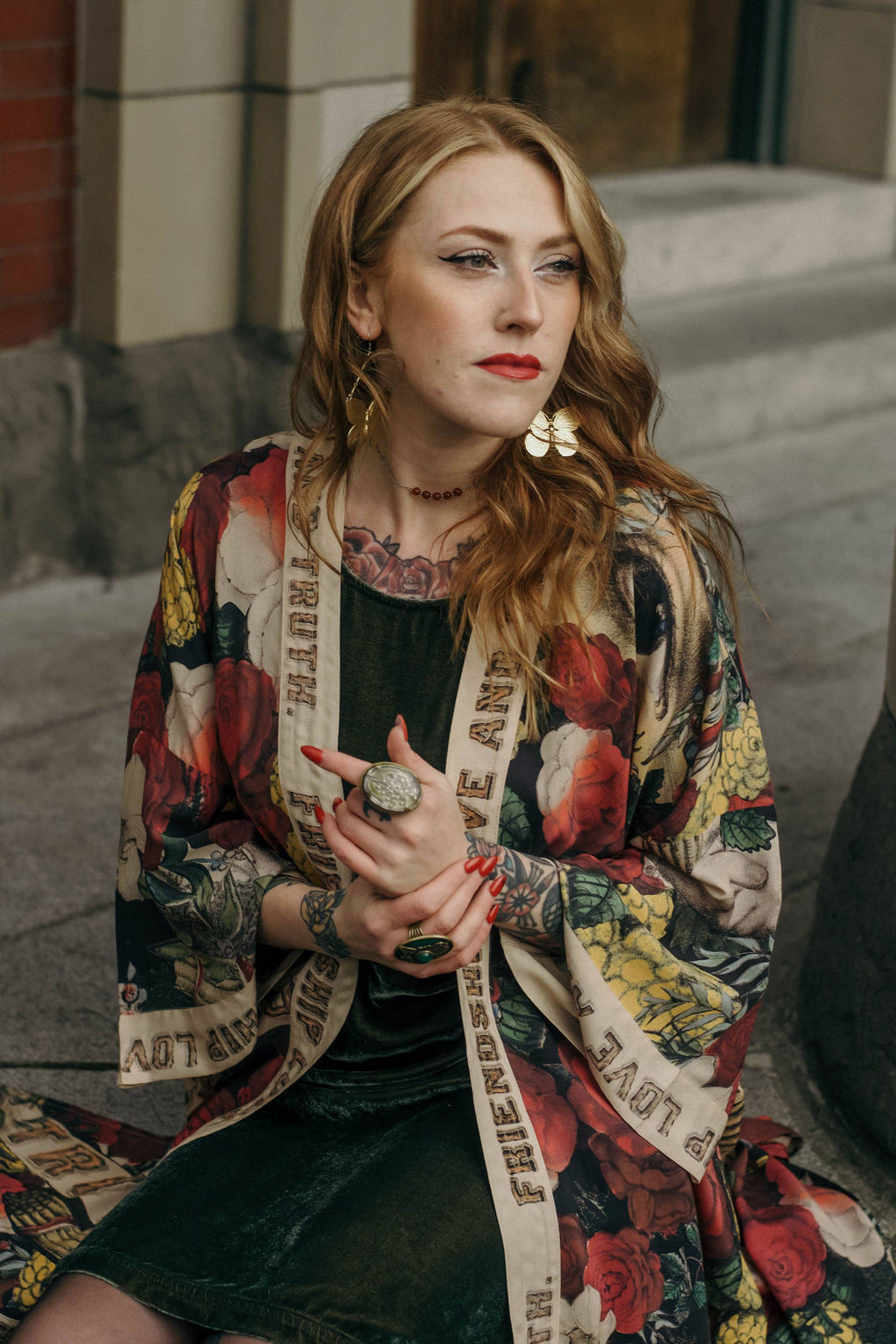 Friendship Love & Truth Opera Duster Kimono Robe
