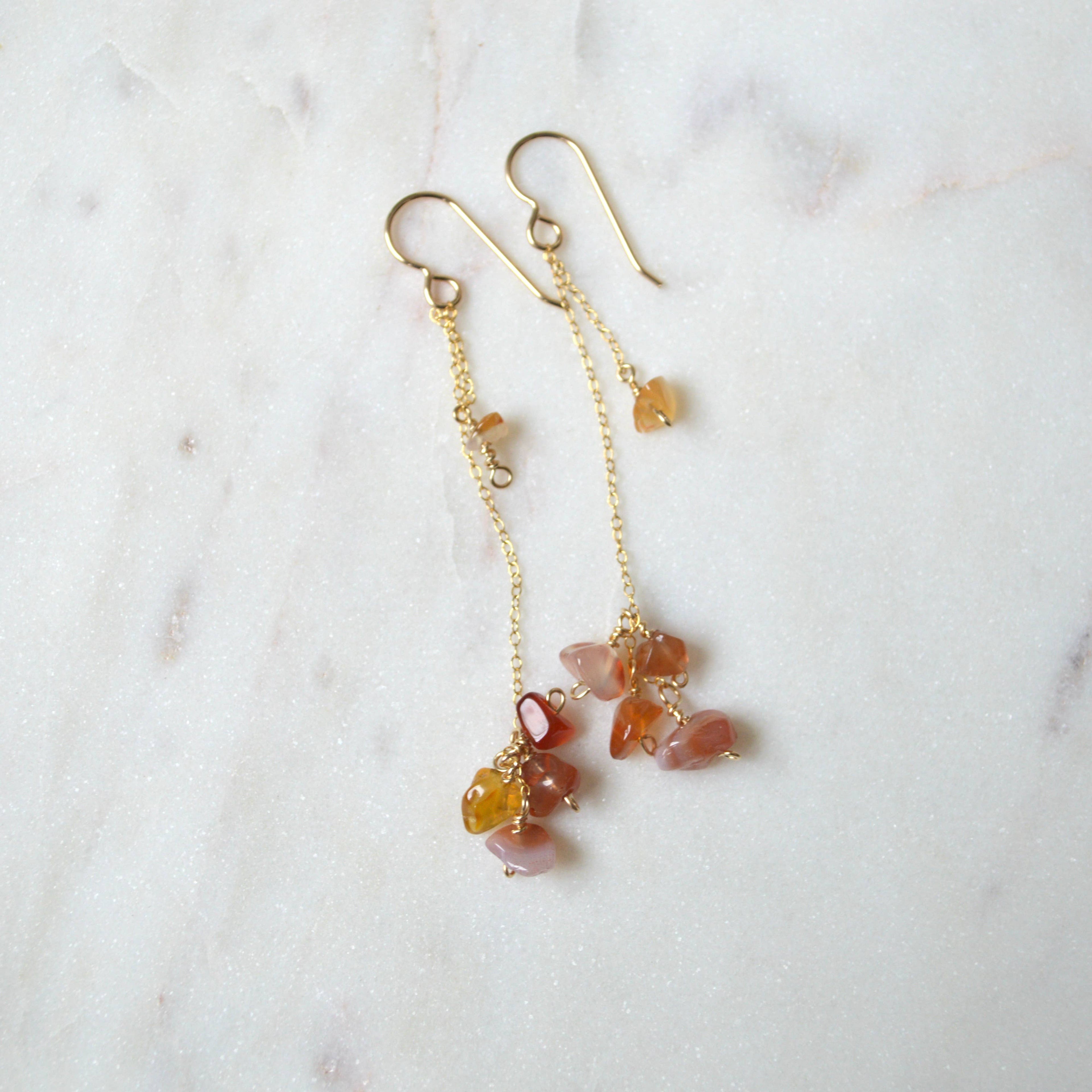 Carnelian Cluster Earrings