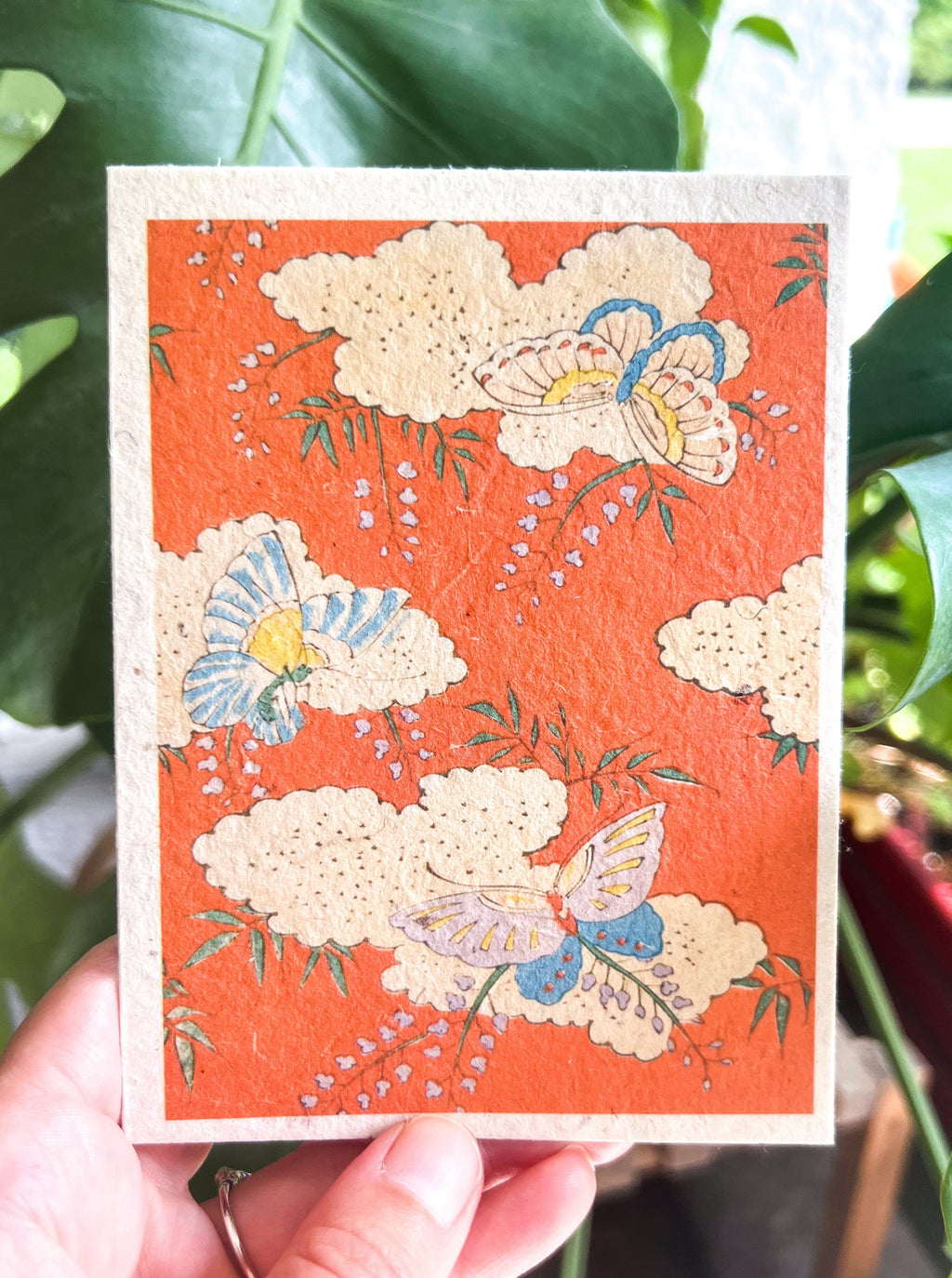 Japanese Art Plantable Greeting Card J28 on handmade seed paper — Furuya Kōrin Meiji-era woodblock design