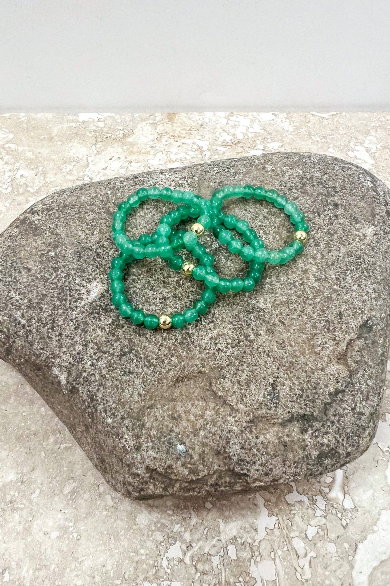 Stretchy Beaded Stack Rings