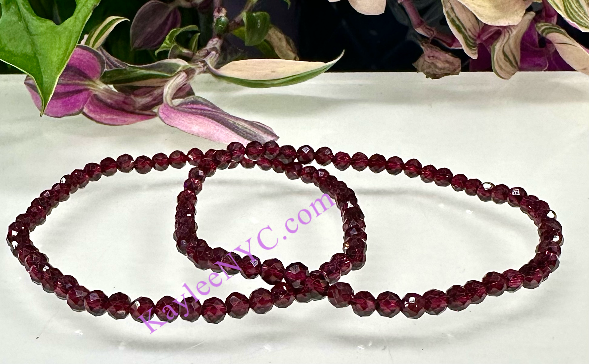 Faceted Natural Garnet Crystal Healing Stretch Bracelet