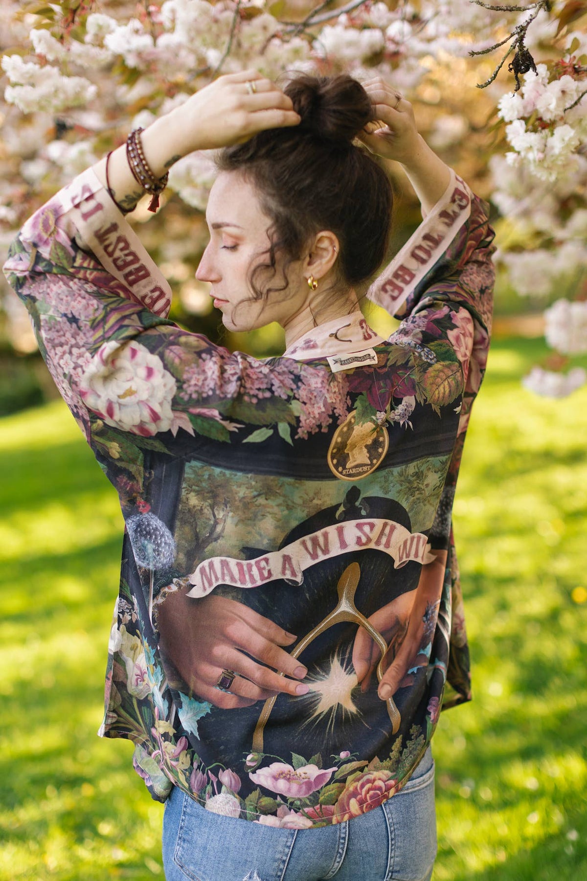 Make A Wish Pixie Duster Cropped Kimono w Wishbone Dandelion