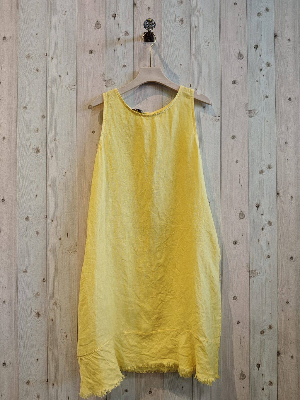Ref-72322 FRINGED DRESS 100% LINEN