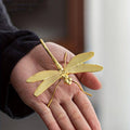 Gold Metal Dragonfly Decor – Tea Pet & Tabletop Accent