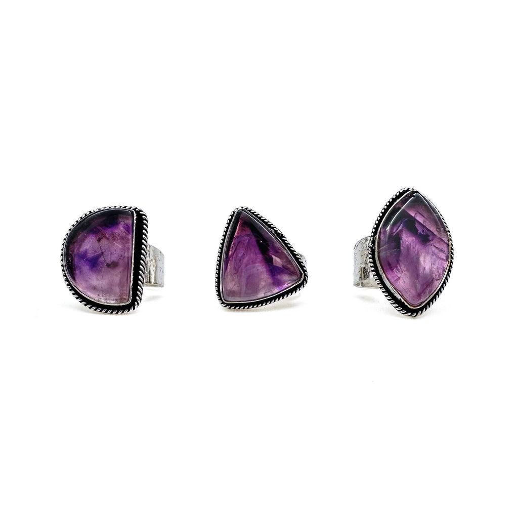 Handcrafted Semiprecious Stone Ring - Amethyst
