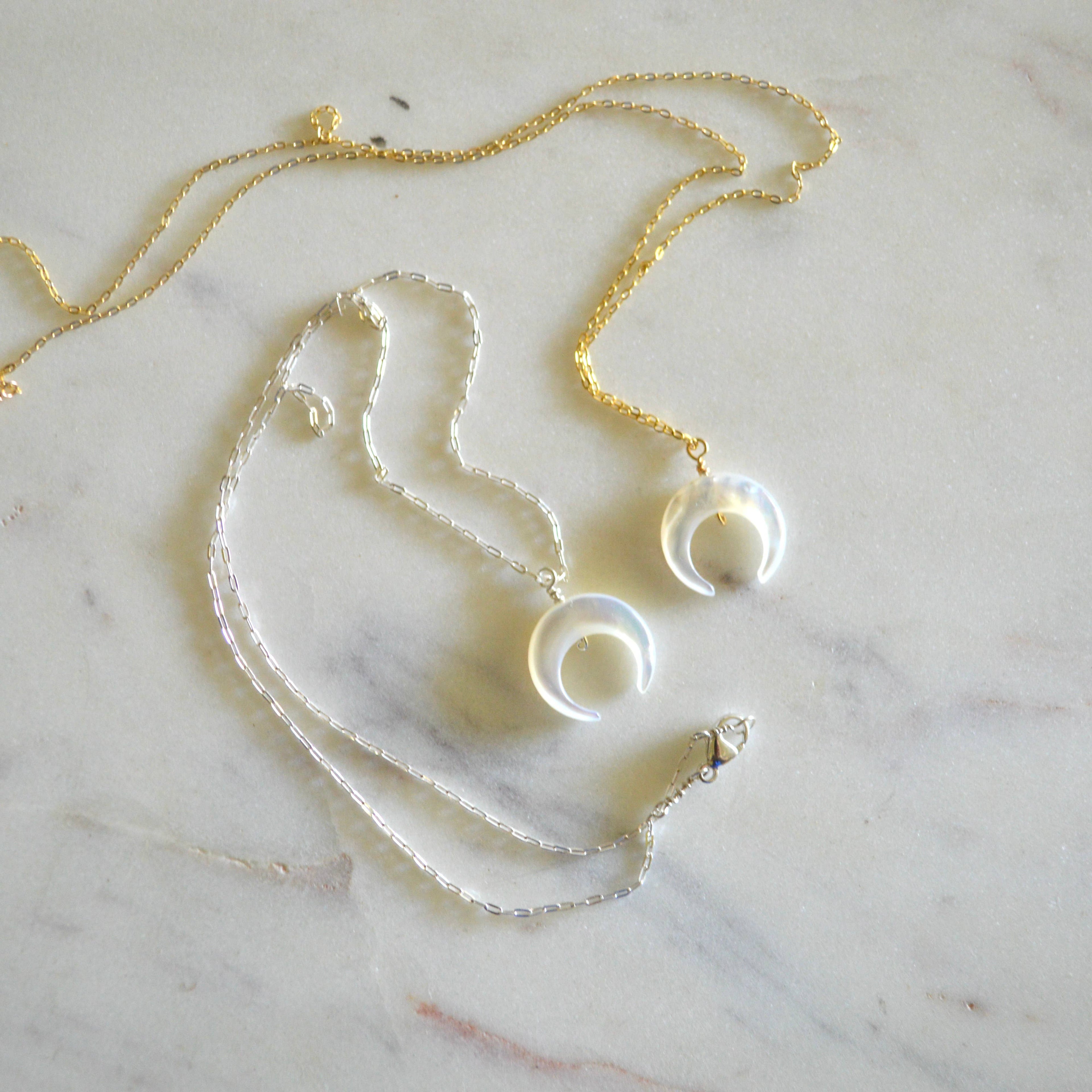 Mother of Pearl Crescent Necklace