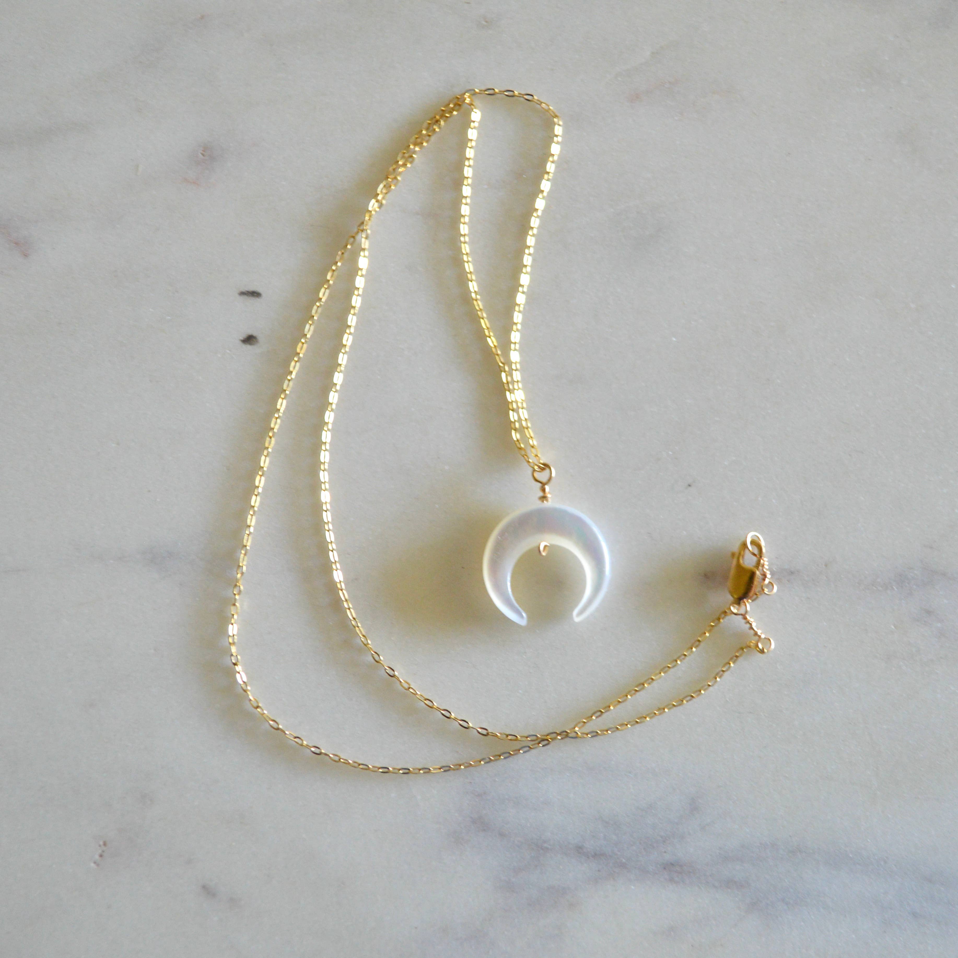Mother of Pearl Crescent Necklace