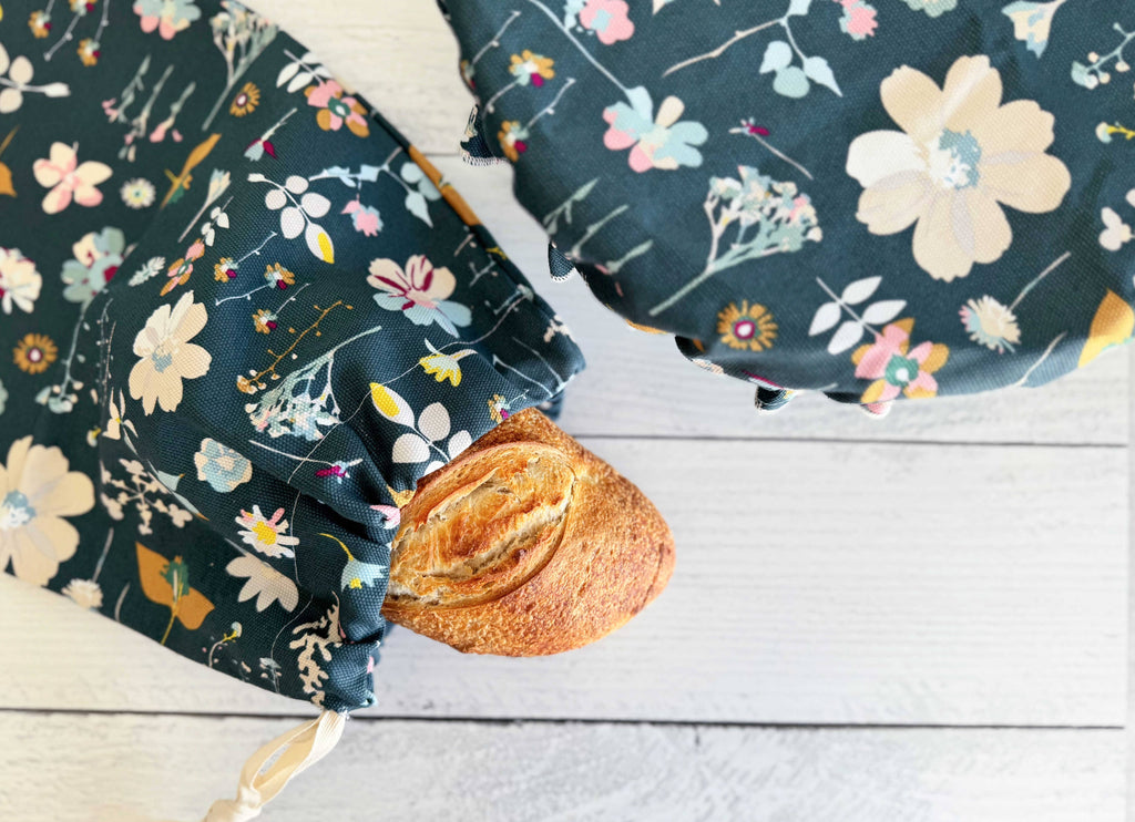 Midnight Garden Bread Makers Set- bread bag & bowl cover