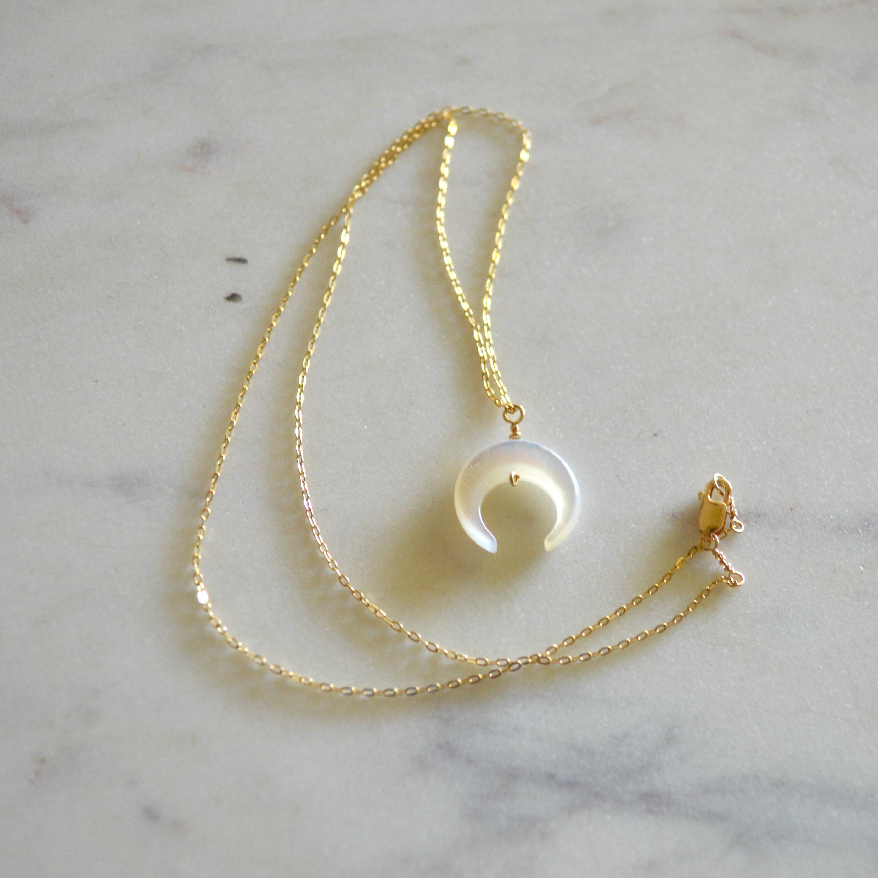Mother of Pearl Crescent Necklace
